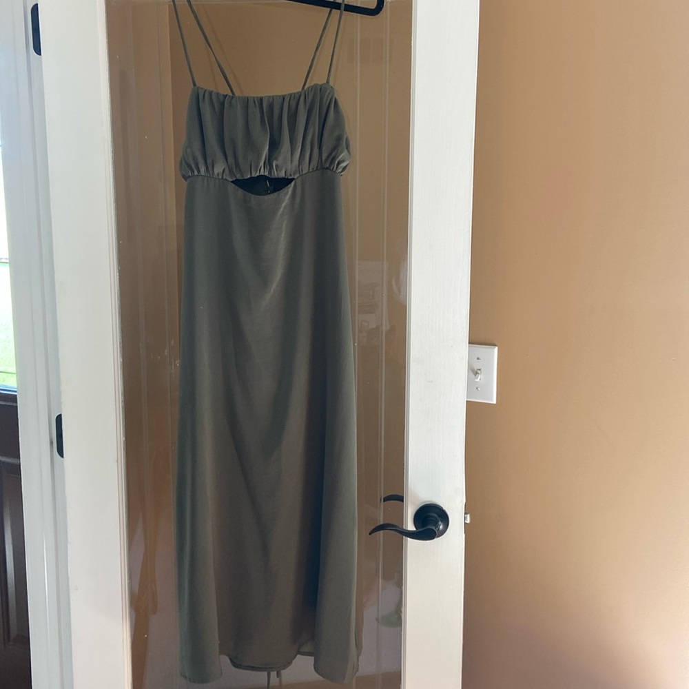 LuLus maxi dress in army green